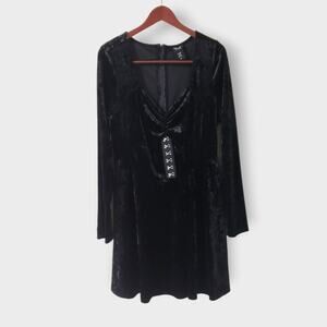 Hot Topic Cosmic Aura Black Velvet Corset Dress Sz 2X Goth Renaissance Halloween